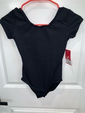 Capezio Black Short Sleeve Dance Leotard